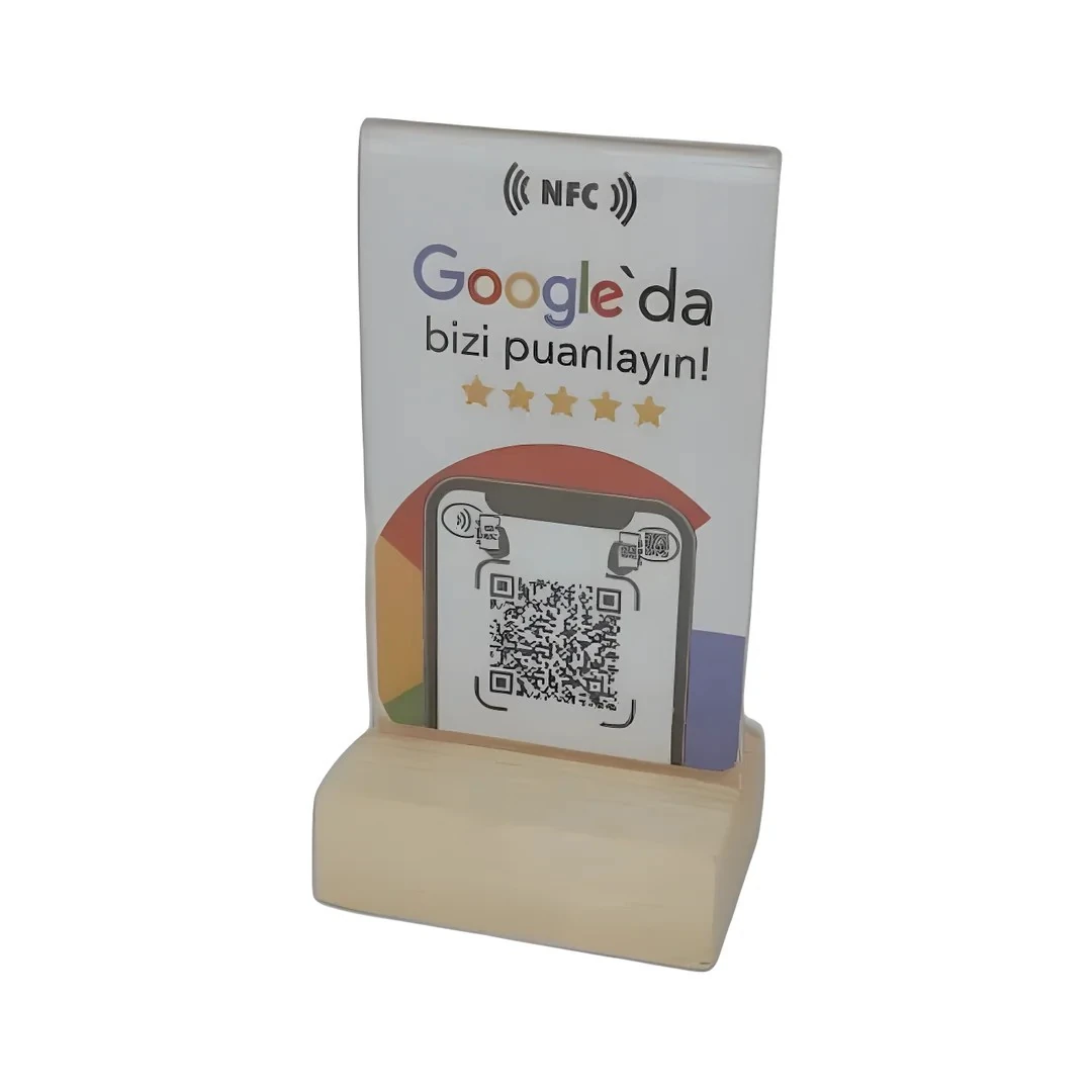 Ahşap Pleksi Kart Tutucu