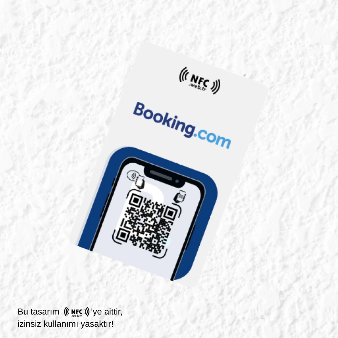 NFC ve QR Kodlu Booking.com Yorum ve Puanlama Kartı