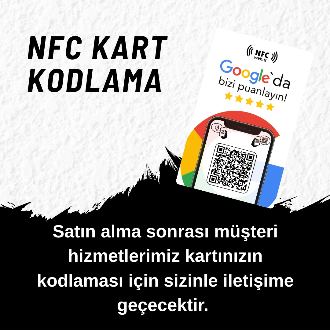 NFC ve QR Kodlu Google Yorum ve Puanlama Kartı