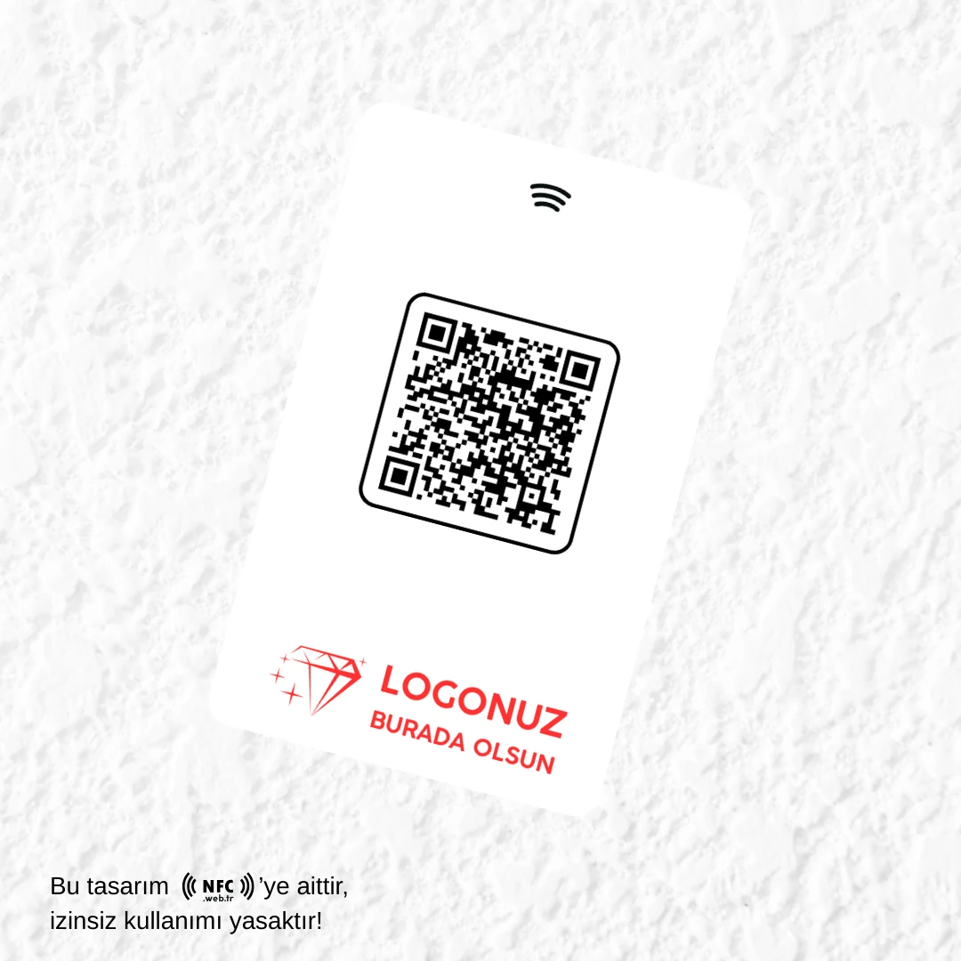 Logolu NFC ve QR Kodlu Google Yorum ve Puanlama Kartı