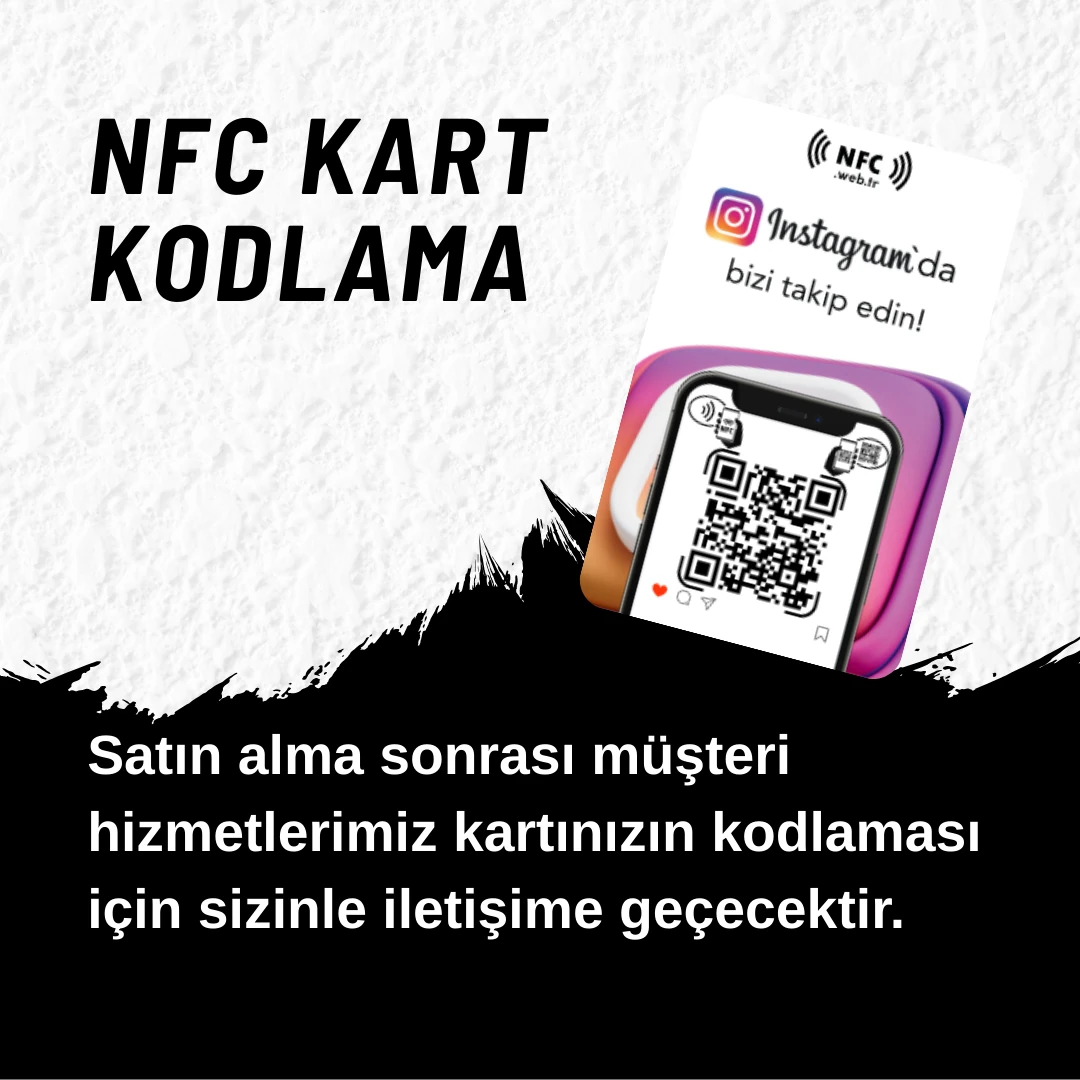 NFC ve QR Kodlu İnstagram Takip Kartı