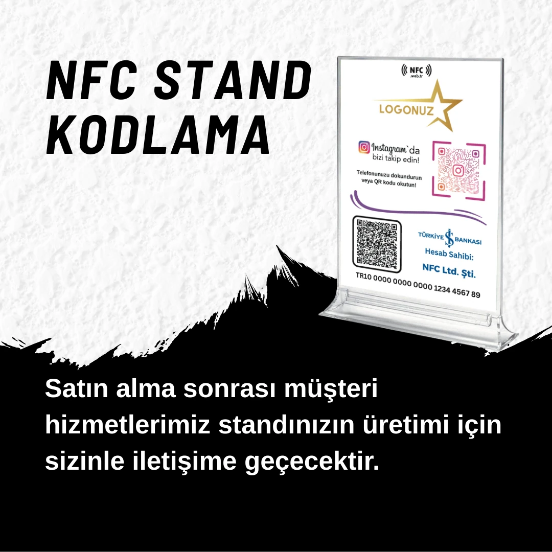 QR Kod Ödeme & NFC İnstagram Masaüstü Standı TASARIM 321