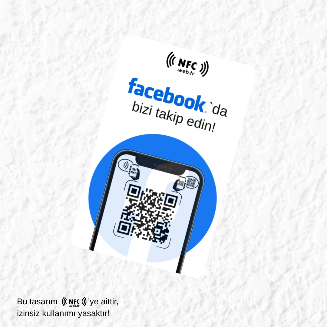 NFC ve QR Kodlu Facebook Takip Kartı