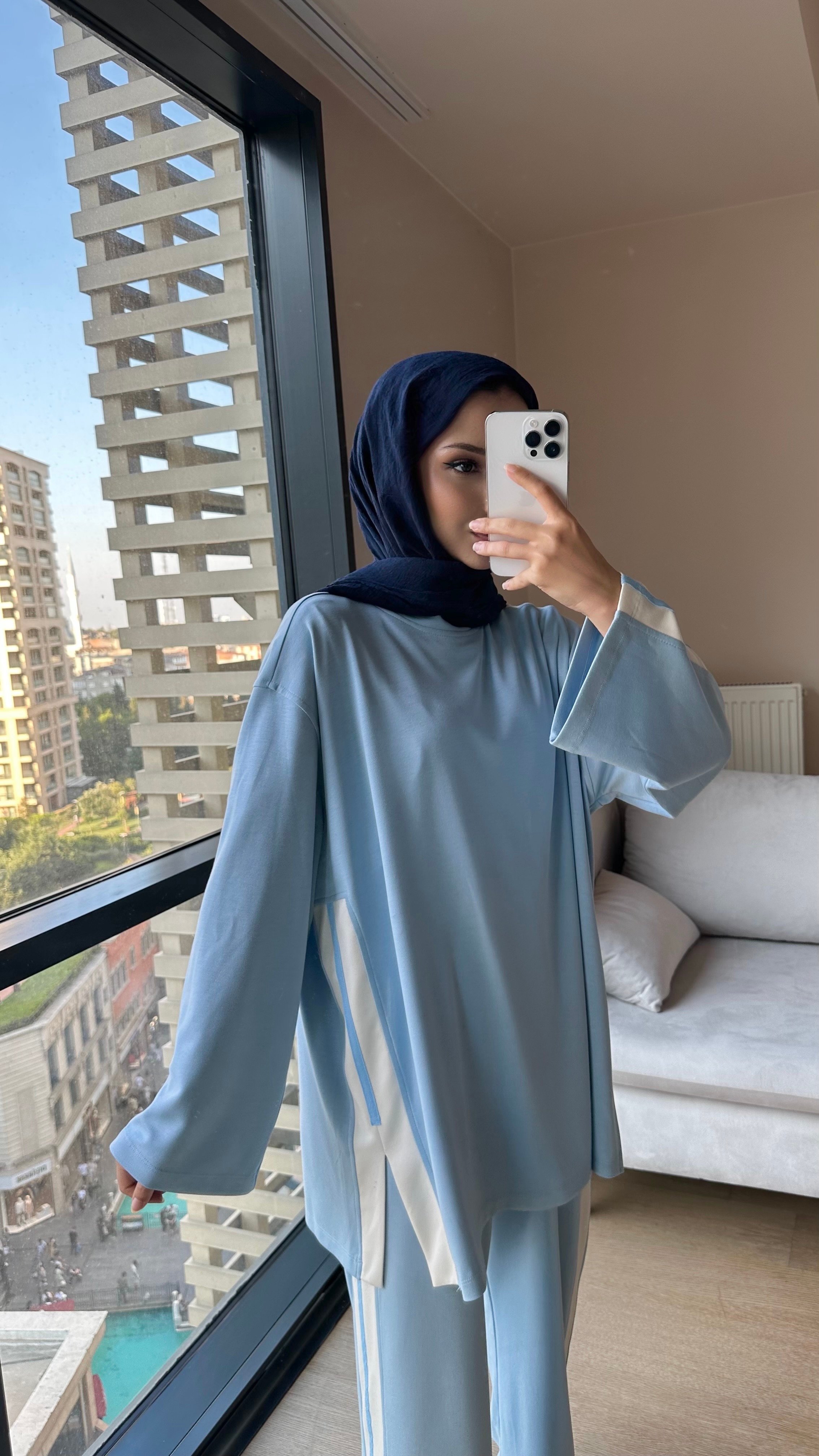 Çizgili Oysho Takım - Bebe Mavisi