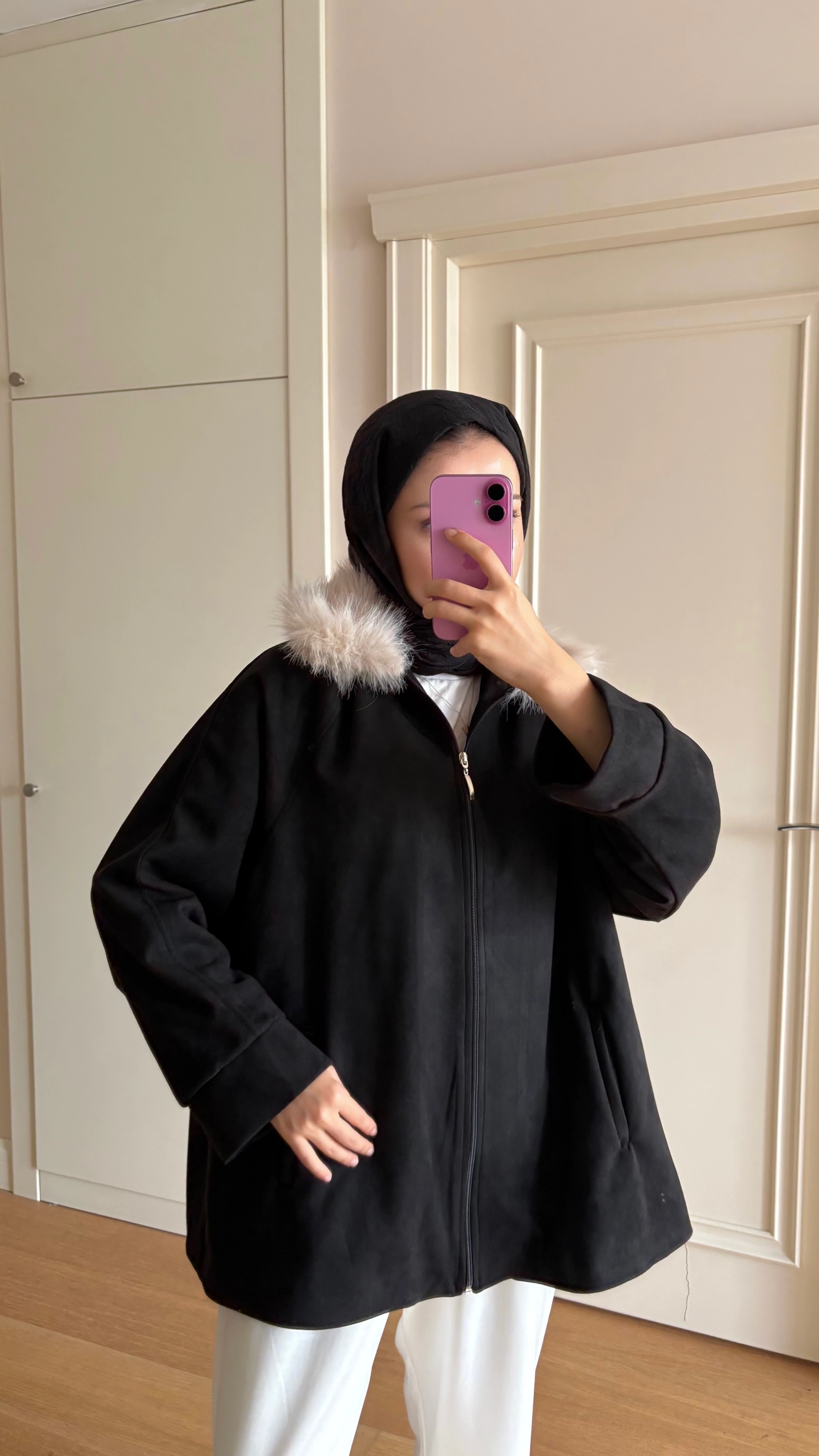 Kürklü Süet Kaban