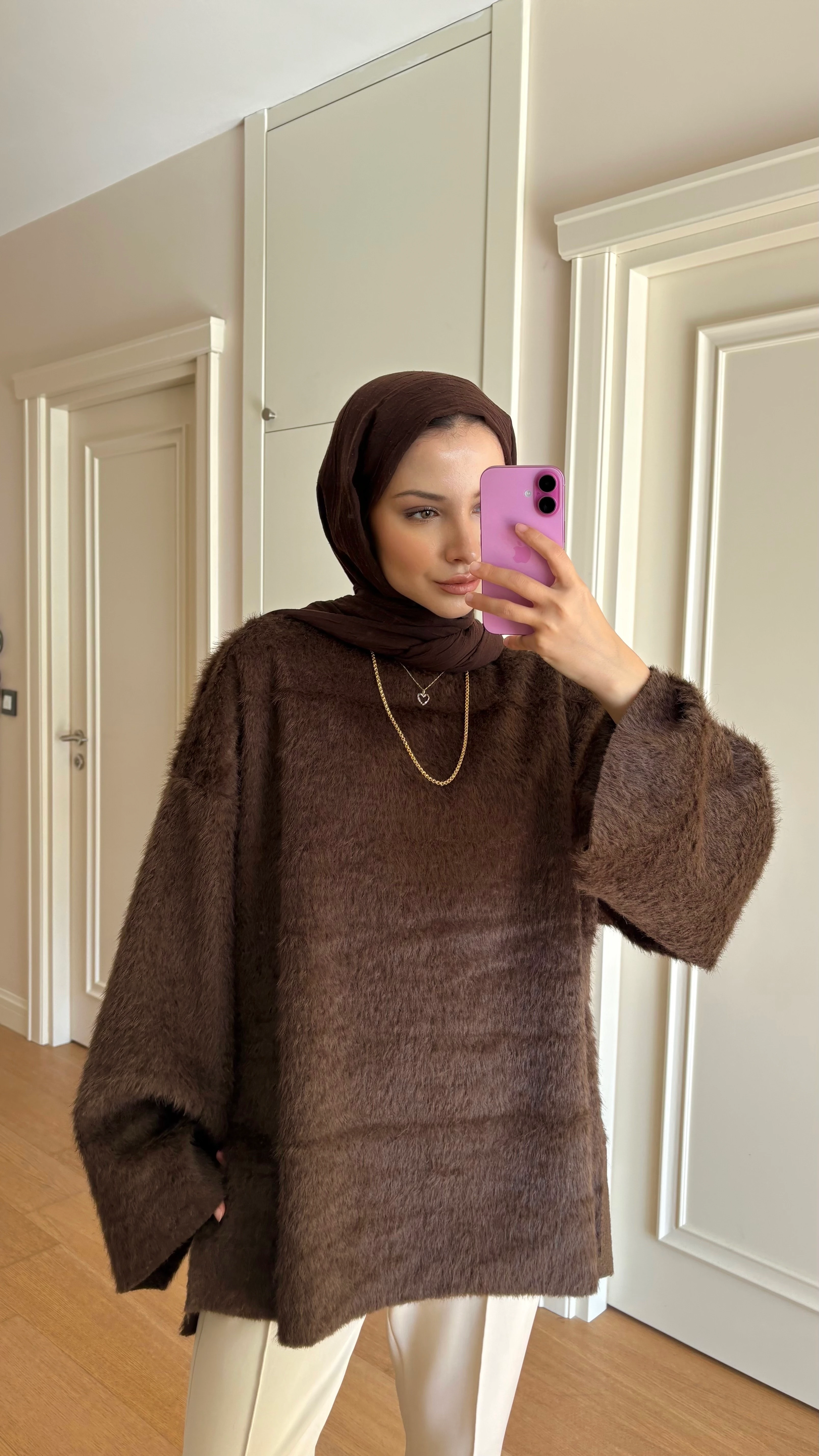 Oversize Yumoş Kazak - Kahve