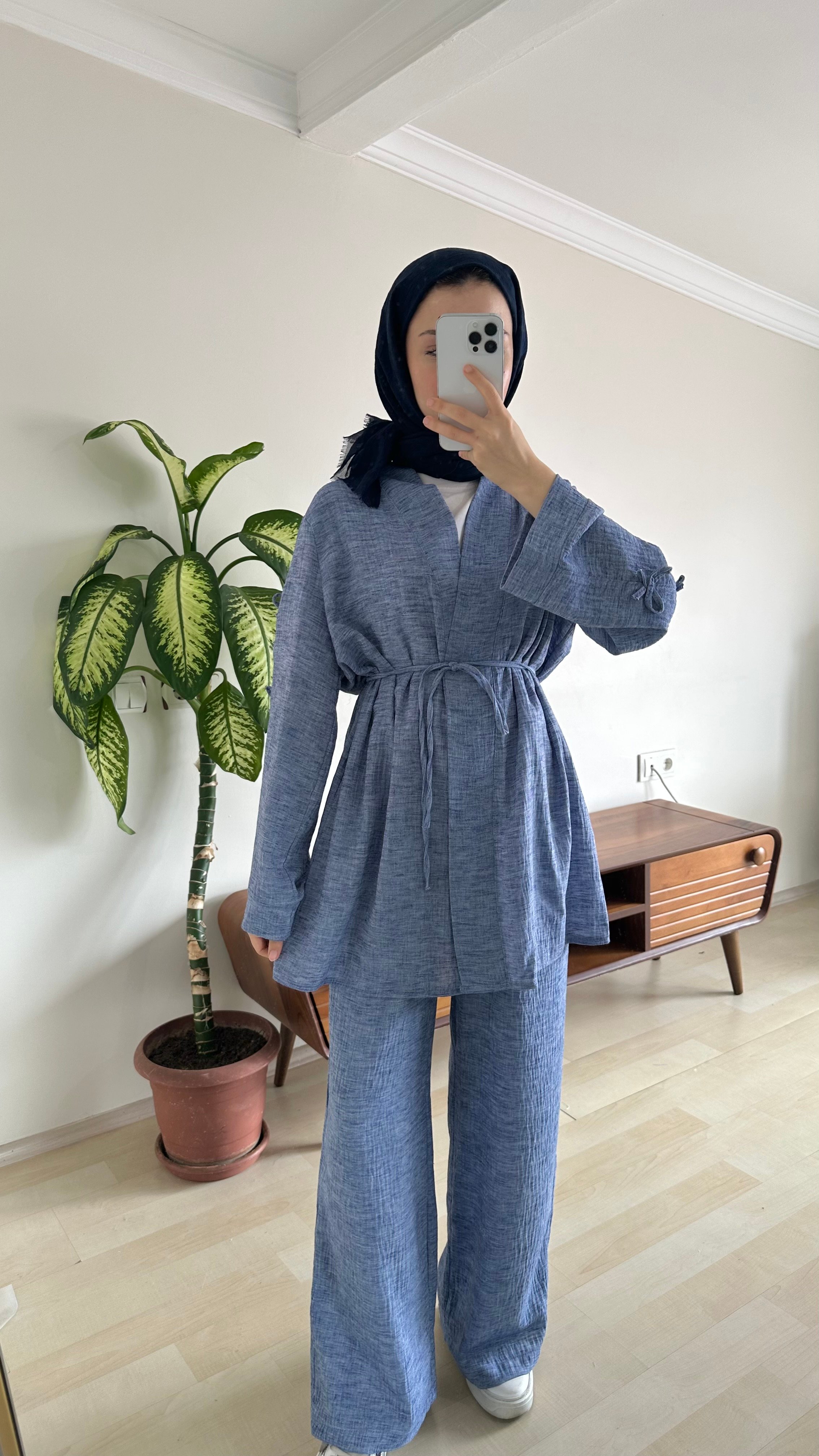 Fiyonk Detay Kimono Takım