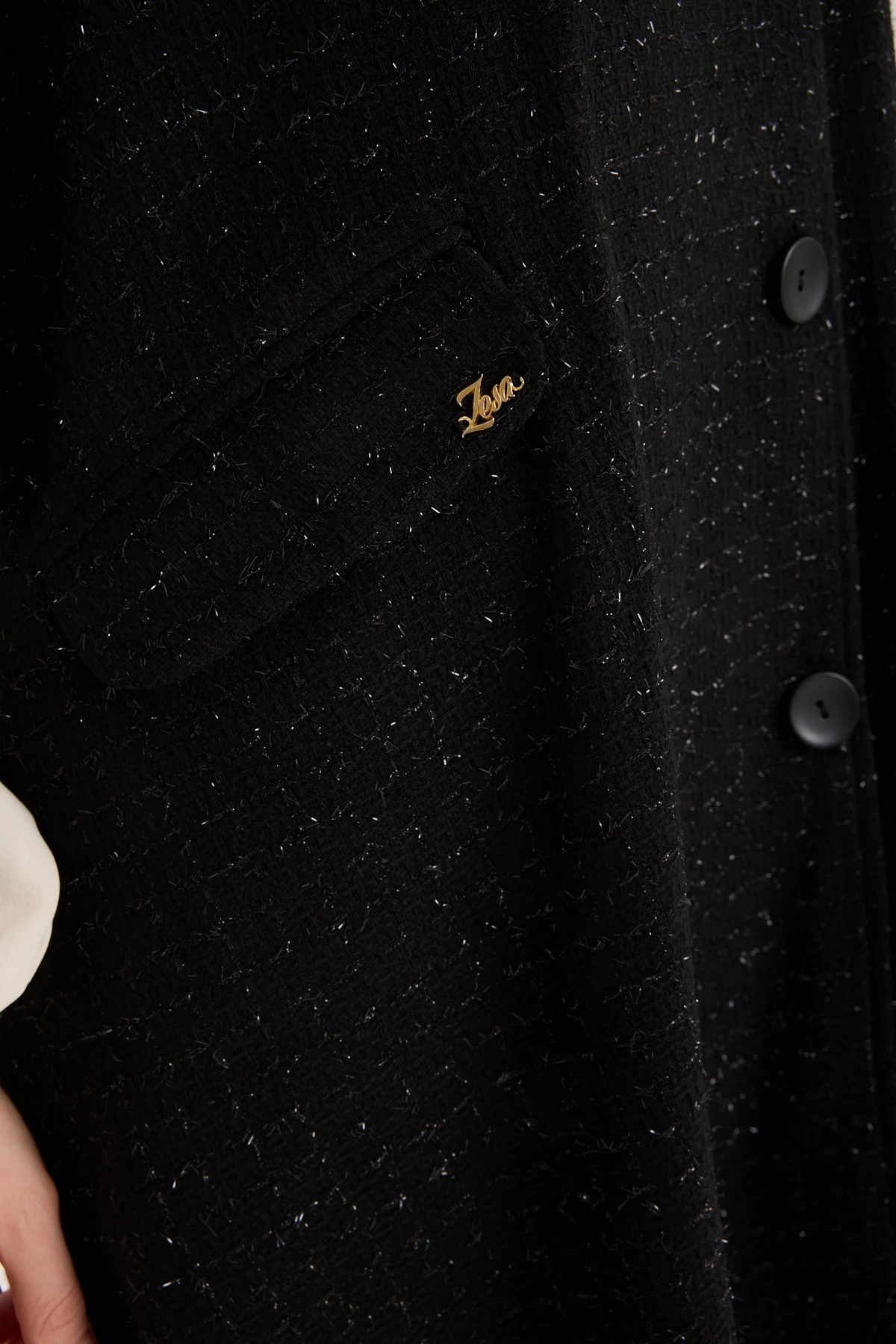 Channell Kumaş Siyah Panço