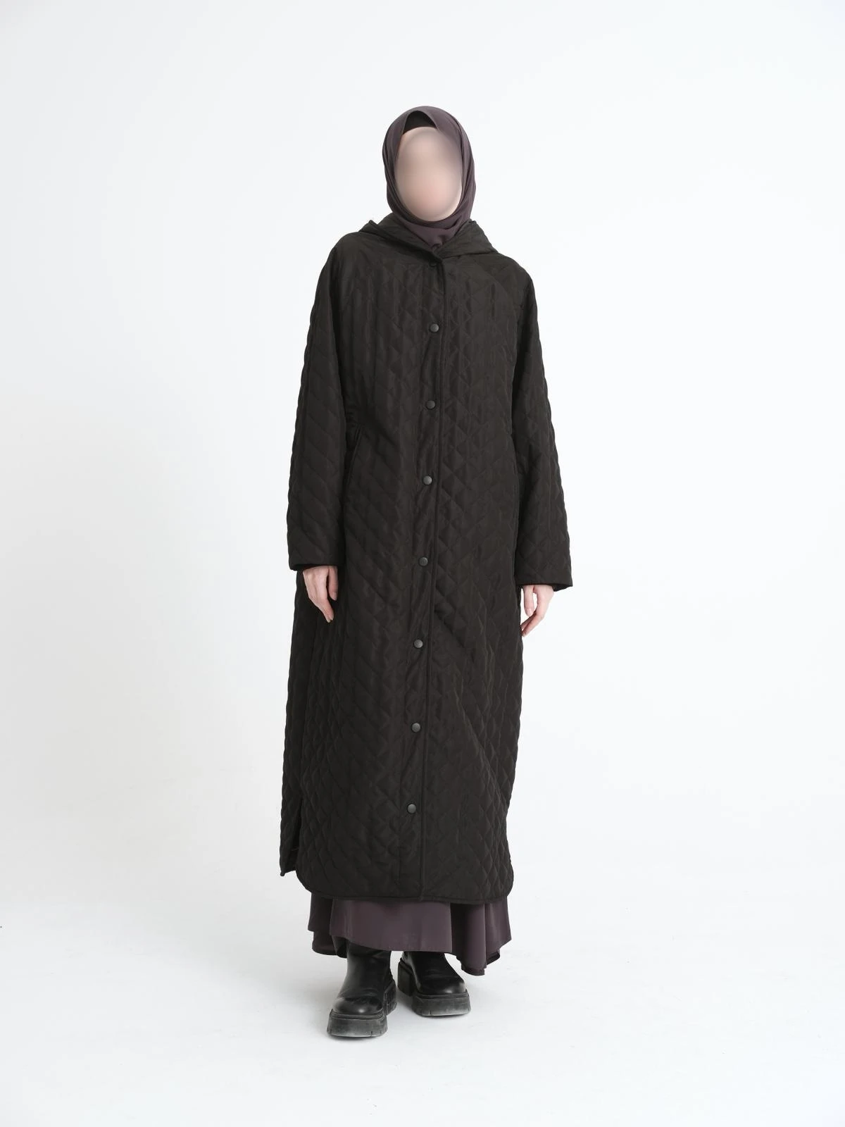 Mevsimlik Siyah Kapitone Mont 130 CM