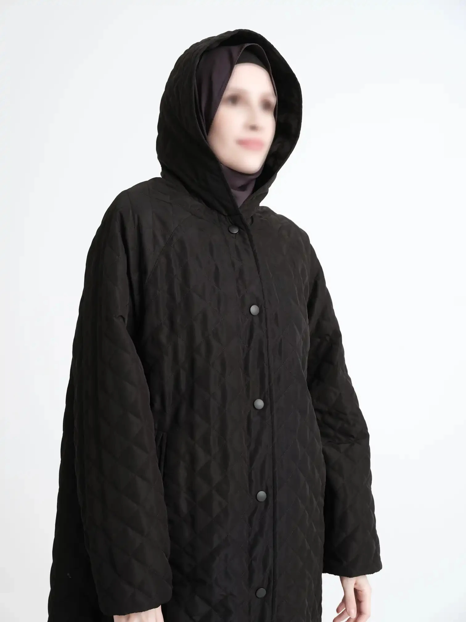 Mevsimlik Siyah Kapitone Mont 130 CM