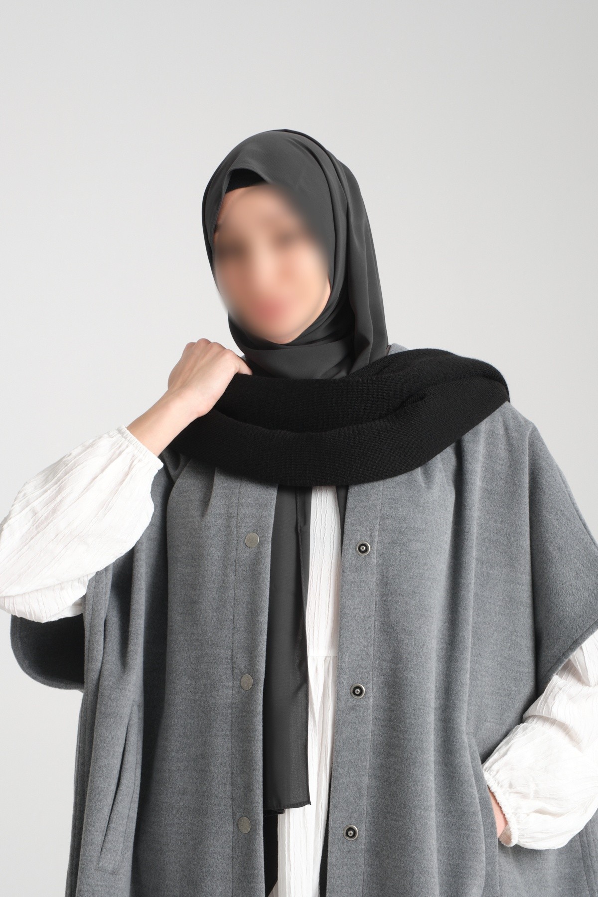 Siyah Özel Örme Atkı