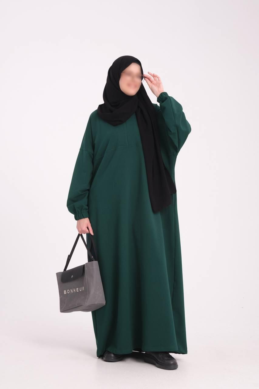 Zümrüt Yeşili Sweat Elbise Ferace