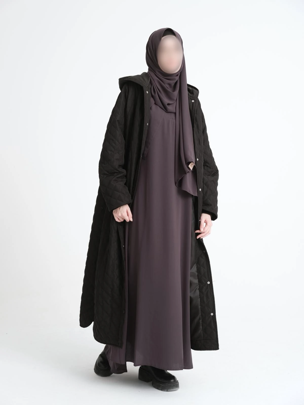 Mevsimlik Siyah Kapitone Mont 130 CM