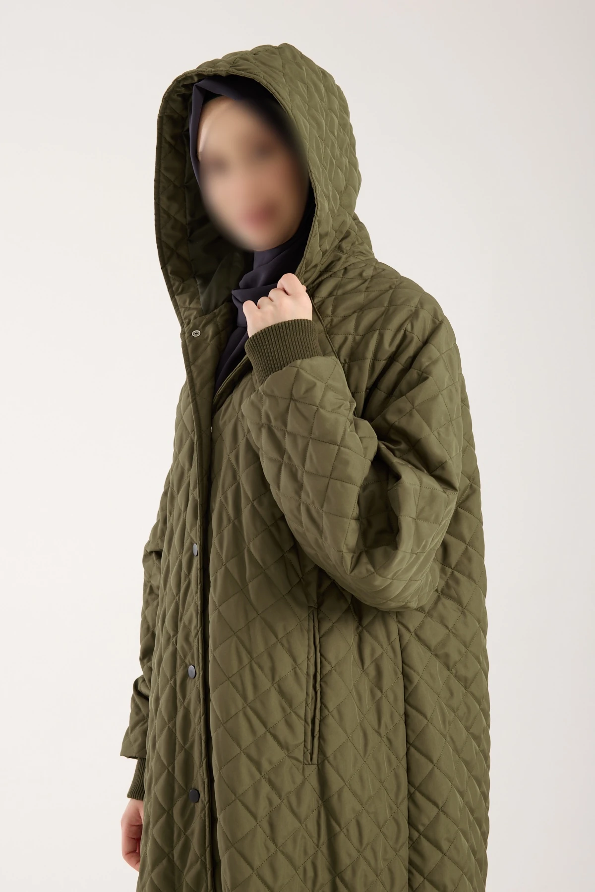 Haki Yeşil Kapitone Mont 110 CM