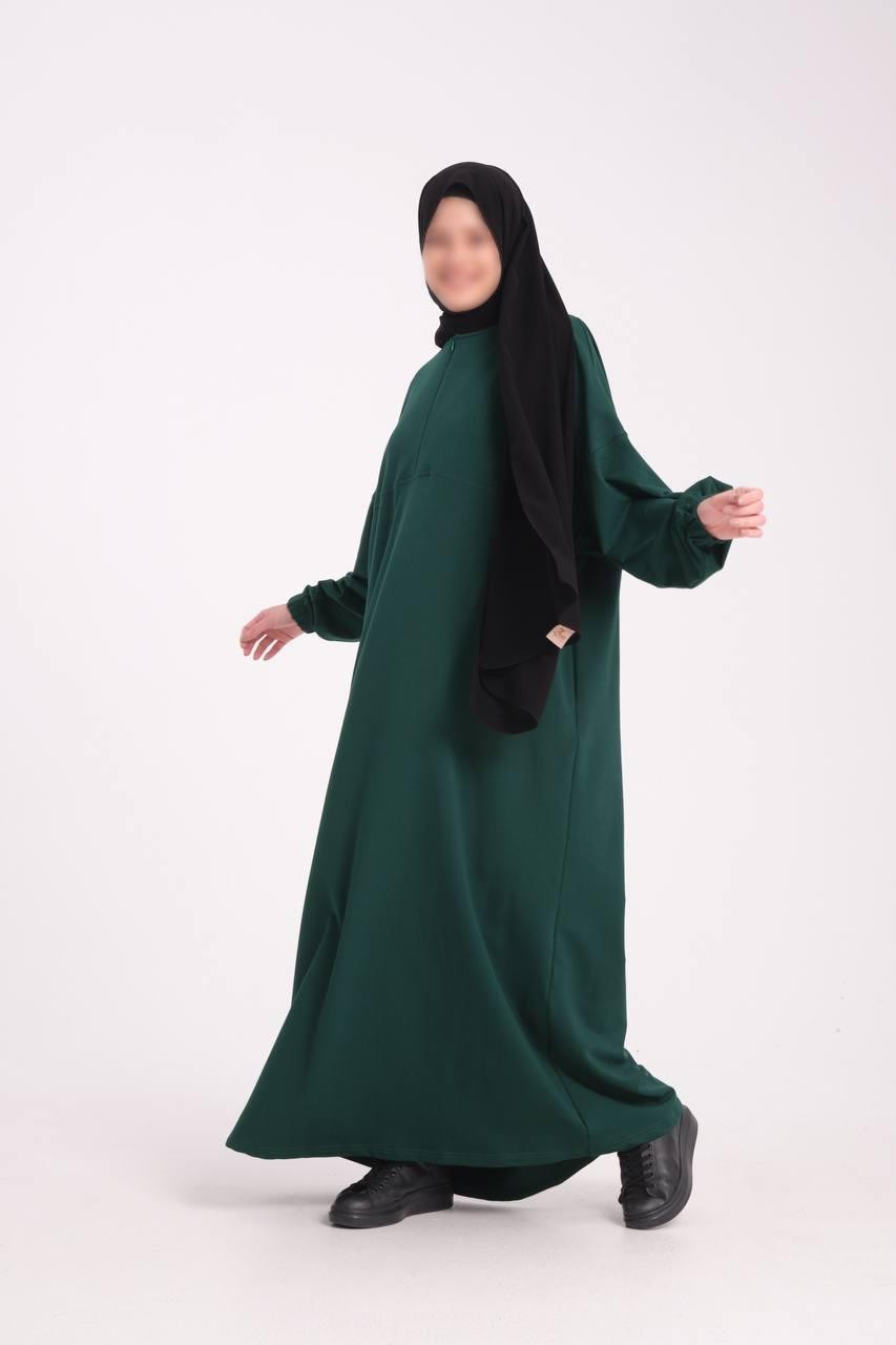 Zümrüt Yeşili Sweat Elbise Ferace