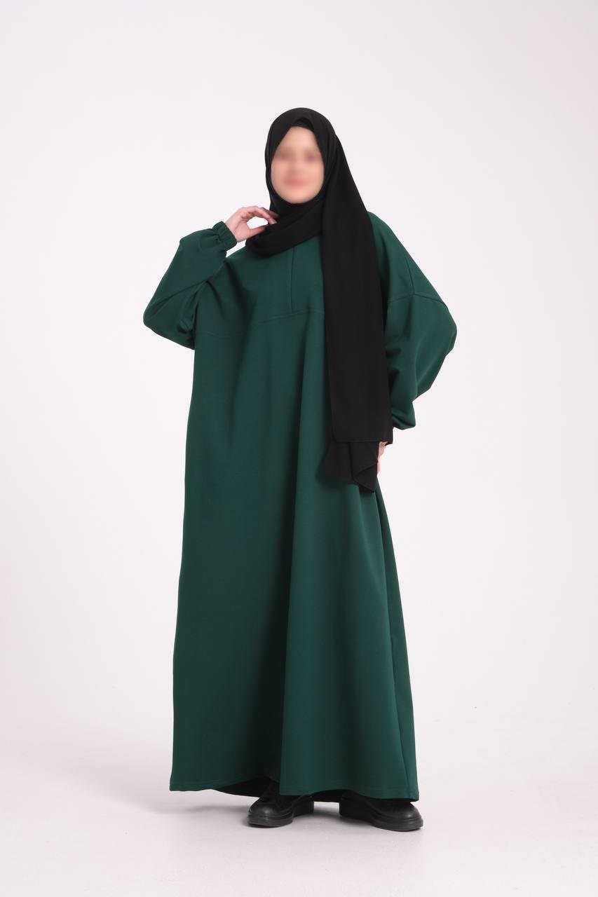 Zümrüt Yeşili Sweat Elbise Ferace