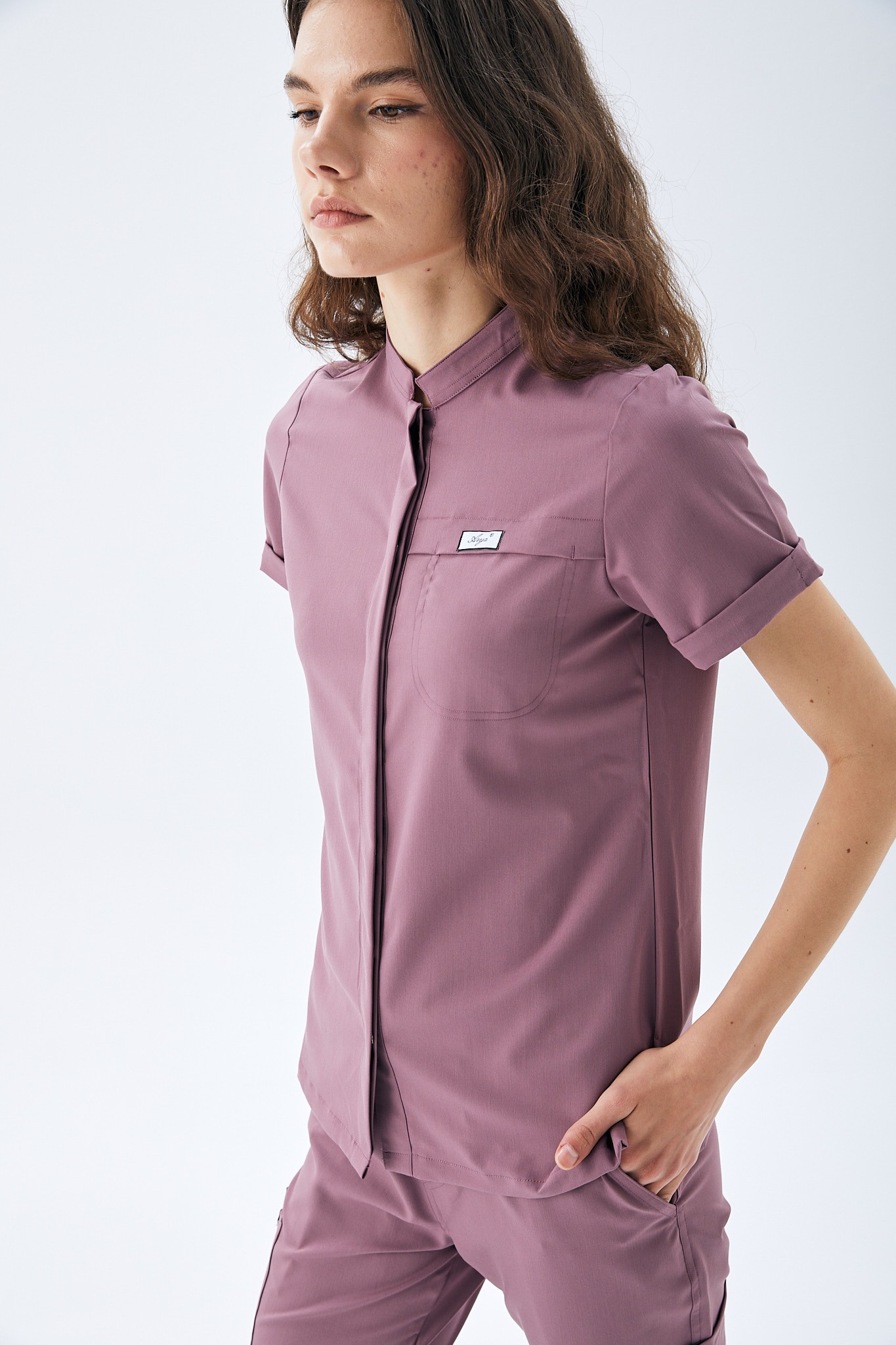 MİLEN SERİE KADIN TEK ÜST SCRUBS - LİLA
