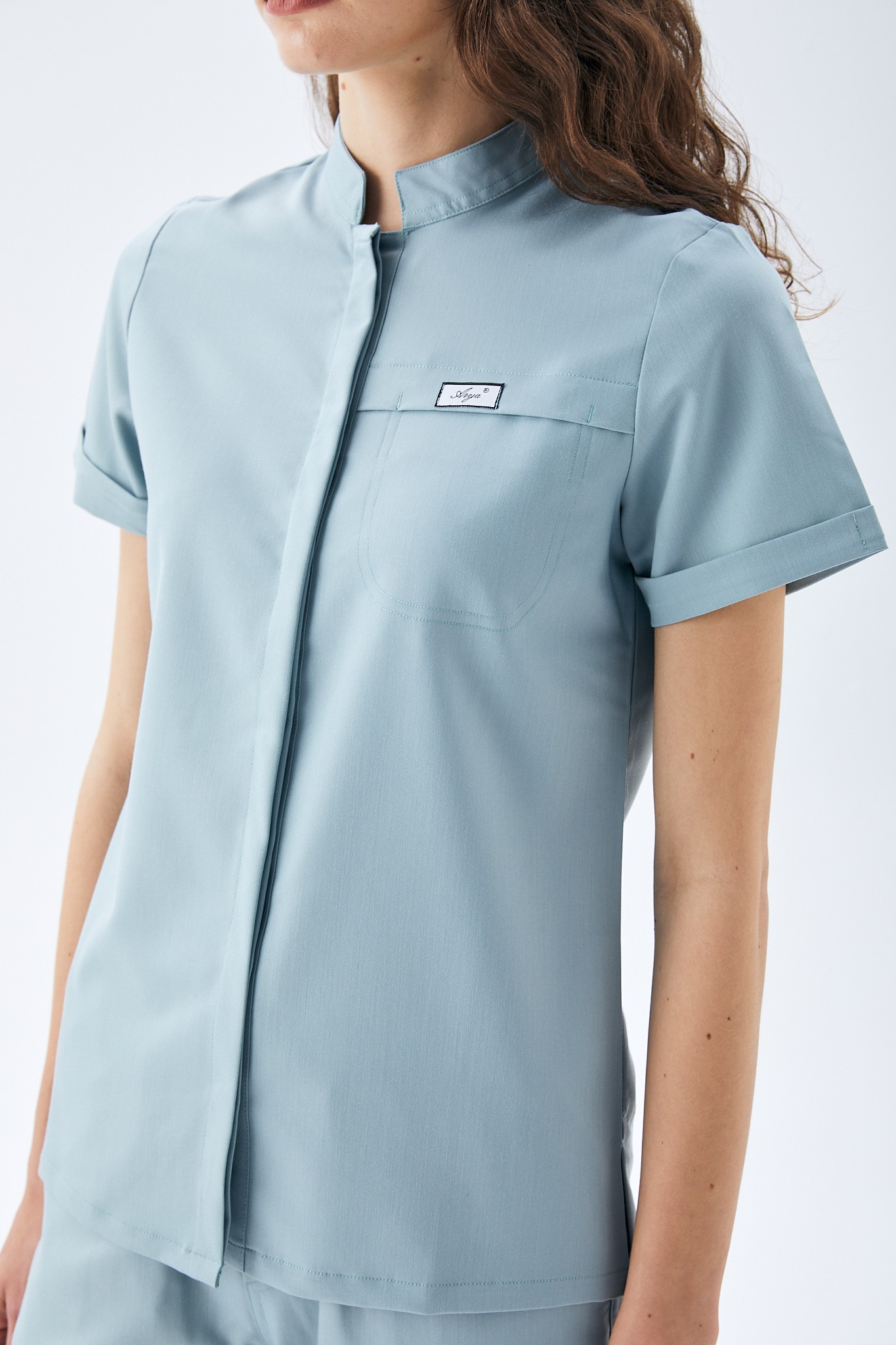 MİLEN SERİE KADIN TEK ÜST SCRUBS - BULUT