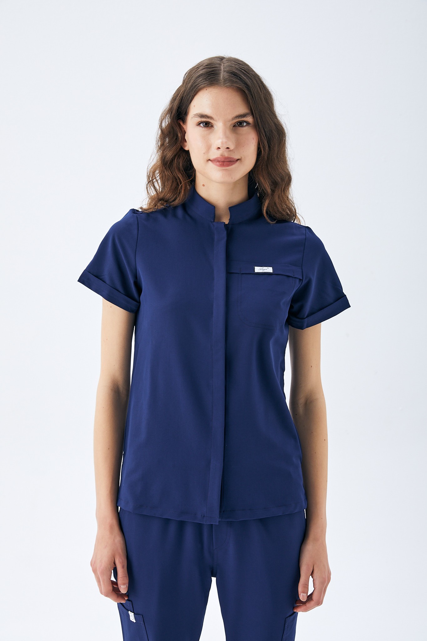 MİLEN SERİE KADIN TEK ÜST SCRUBS - GECE MAVİ