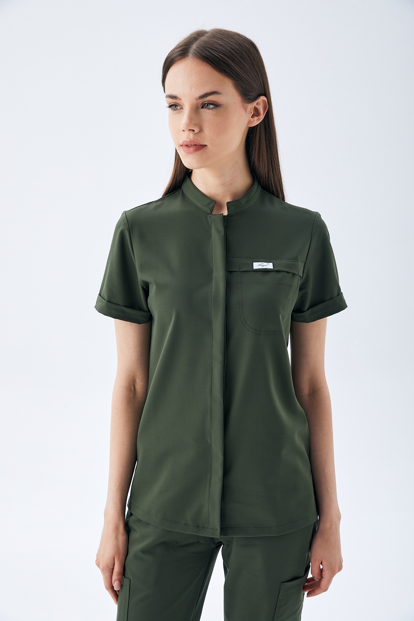 MİLEN SERİE KADIN TEK ÜST SCRUBS - HAKİ