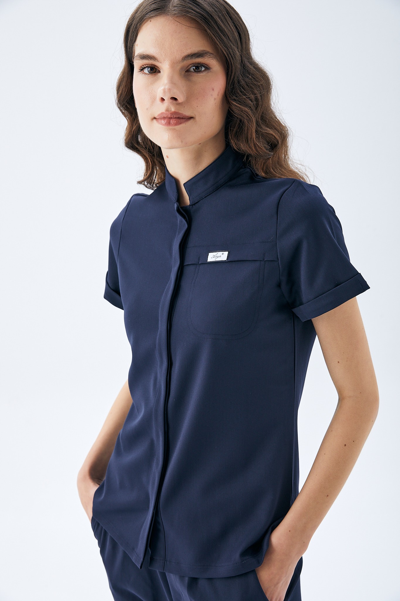 MİLEN SERİE KADIN TEK ÜST SCRUBS - LACİVERT