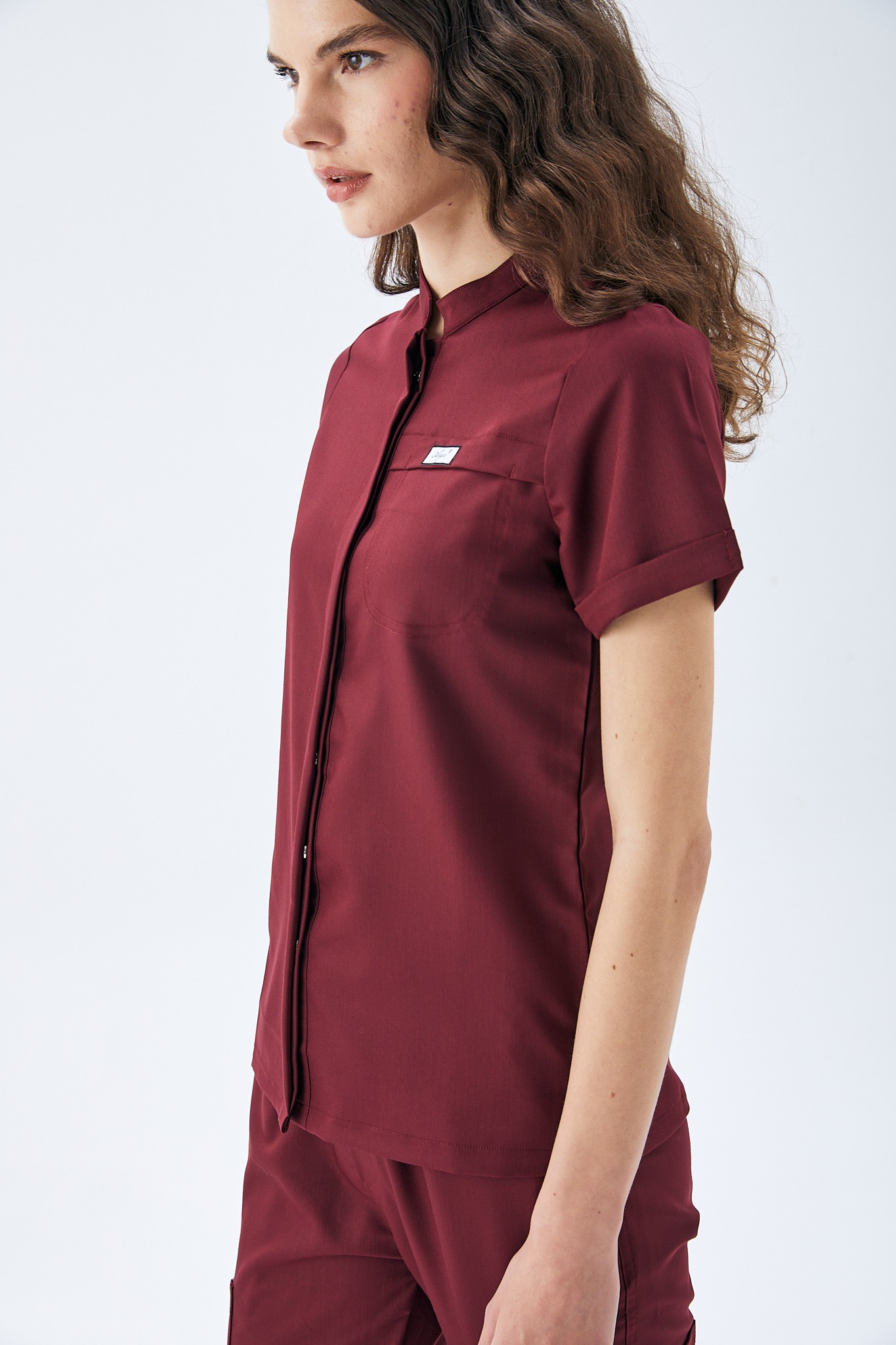 MİLEN SERİE KADIN TEK ÜST SCRUBS - BORDO