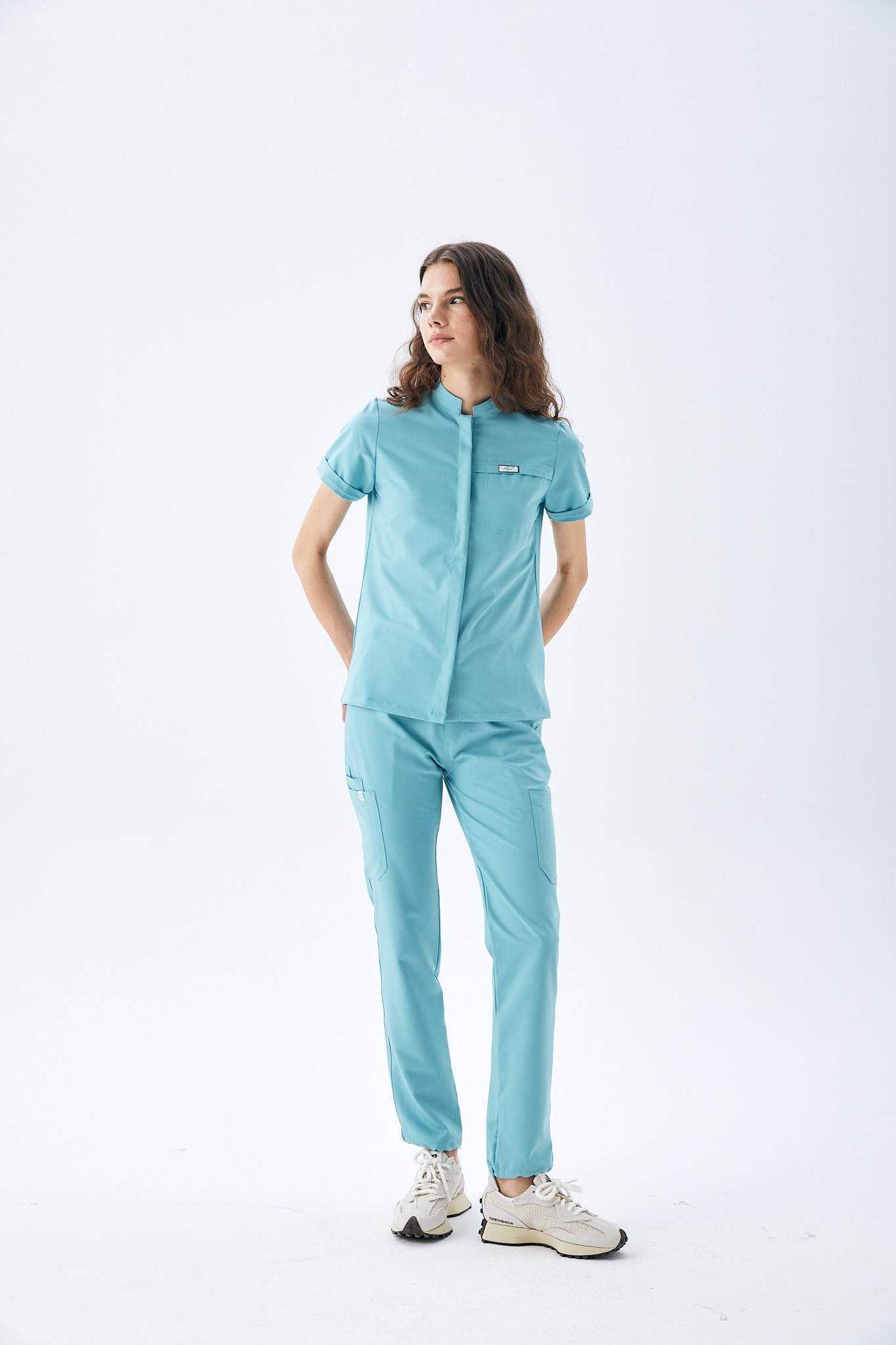 MİLEN SERİE KADIN TEK ÜST SCRUBS - AQUA