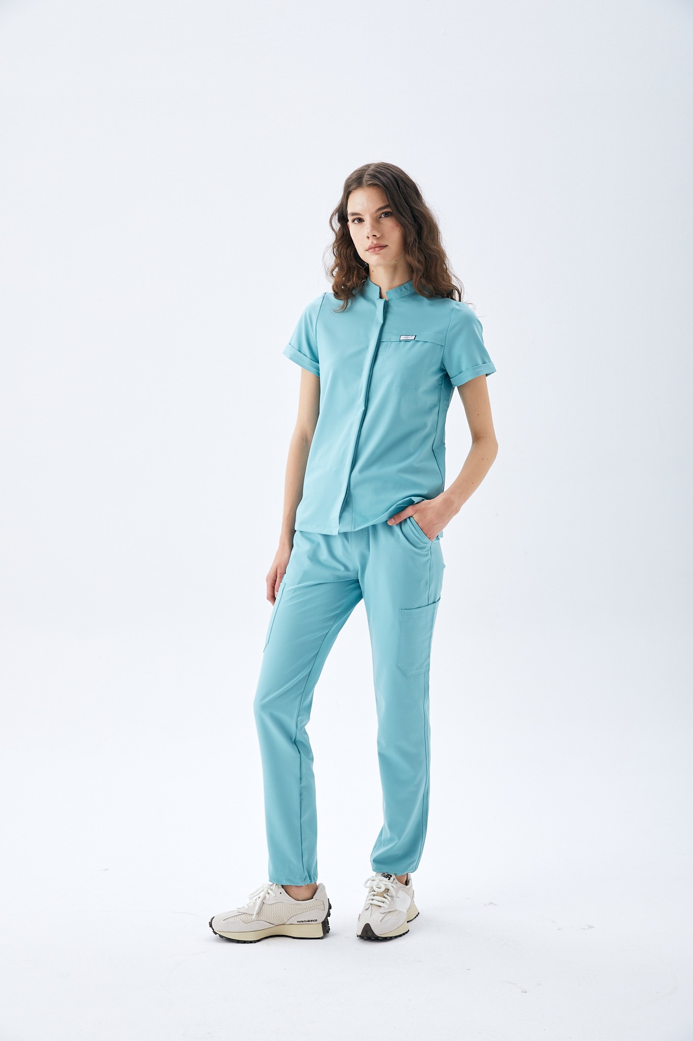 MİLEN SERİE KADIN TEK ÜST SCRUBS - AQUA