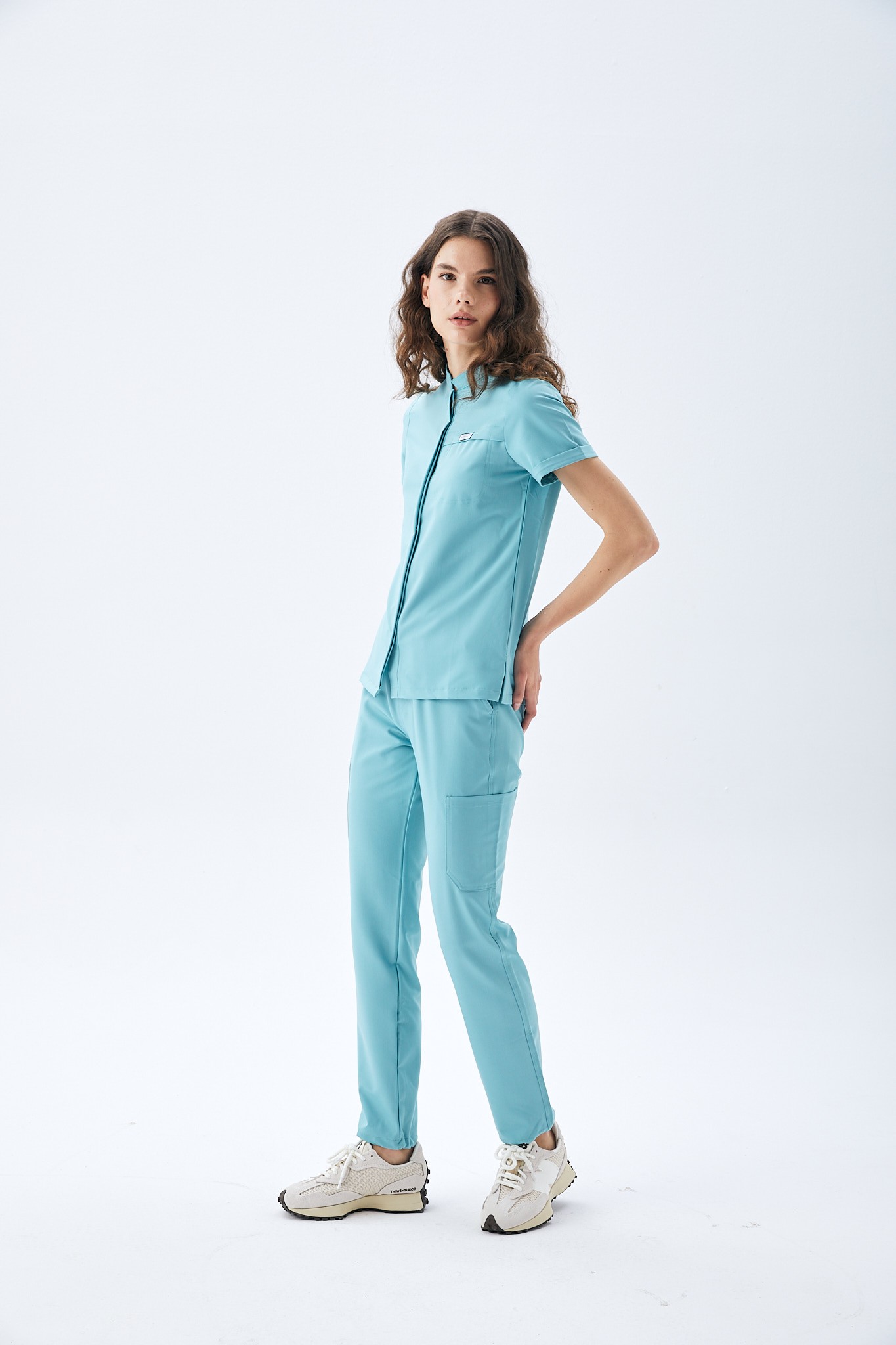 MİLEN SERİE KADIN TEK ÜST SCRUBS - AQUA