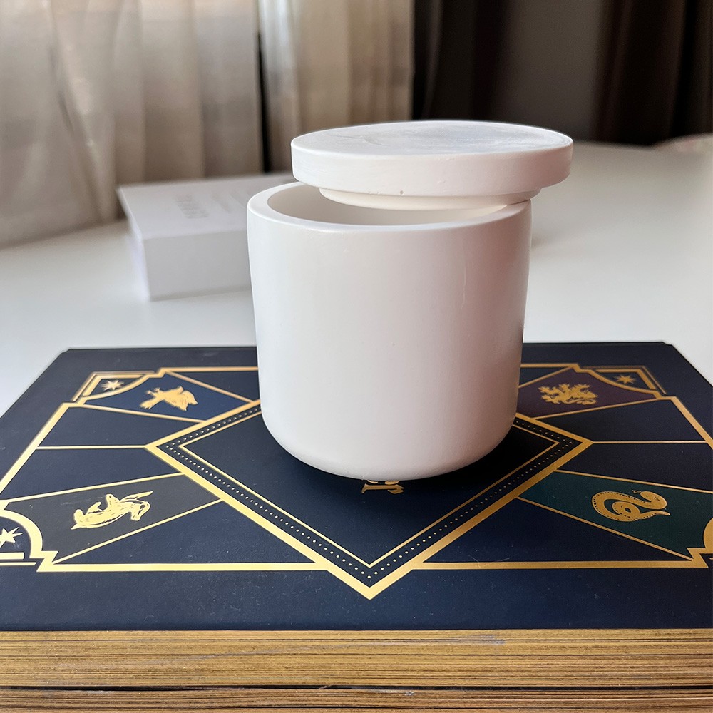 Beyaz Yuvarlak Minimal Kapaklı Dekor Kutu
