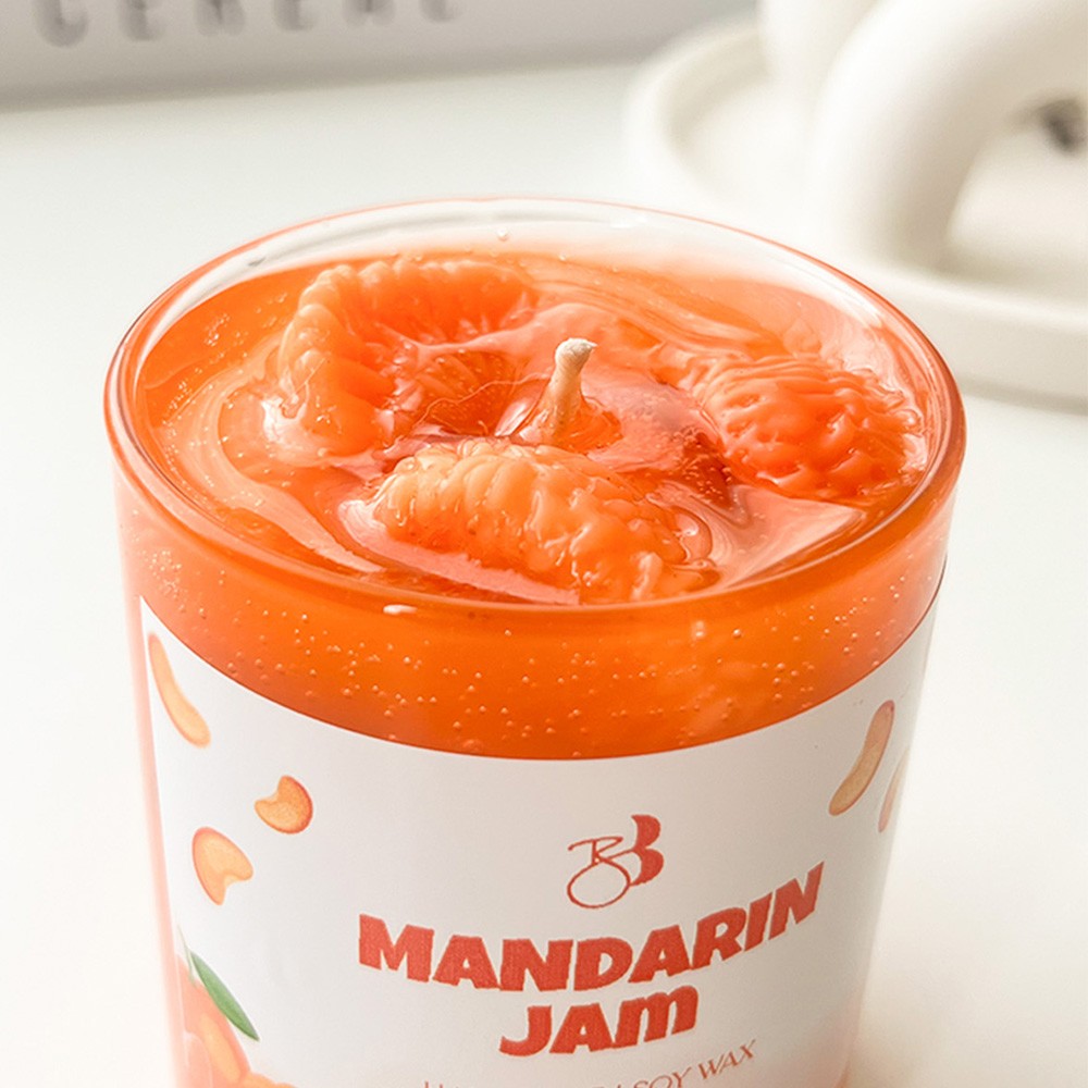 Mandalina Kokulu El Yapımı Mandalina Reçeli Dekorasyon Jel Mum