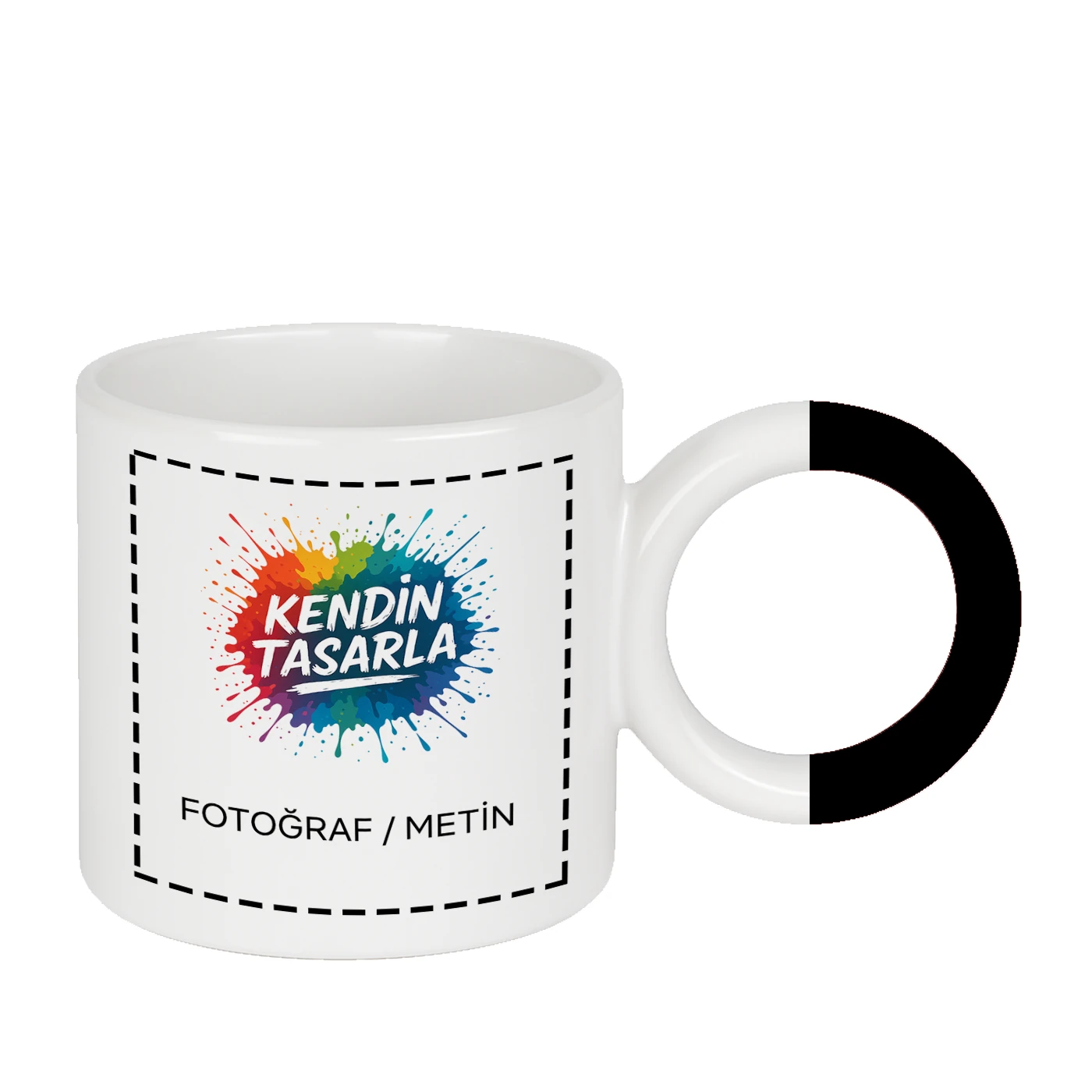 Siyah Halka Kulplu Kupa Bardak