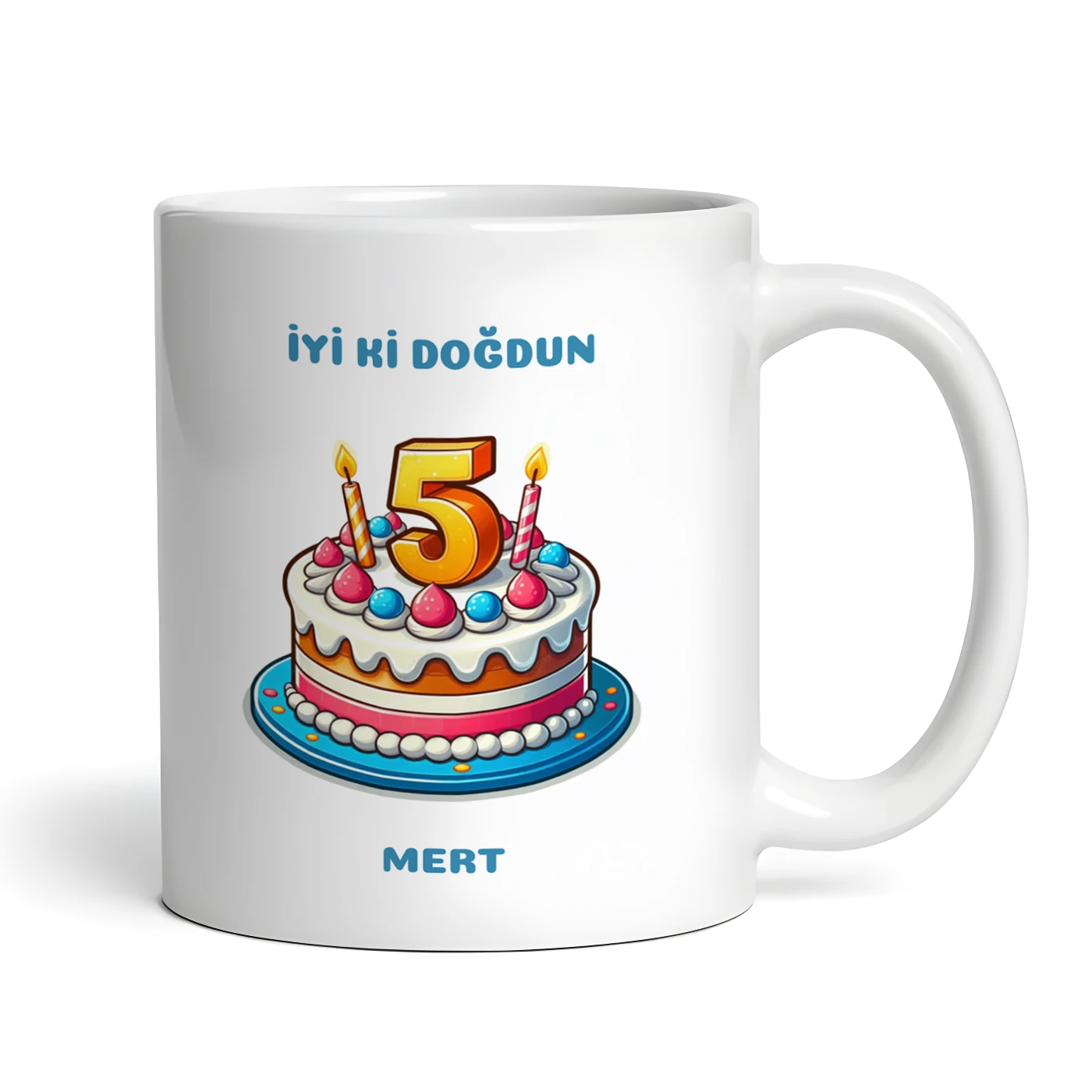 Yaşa Özel Pastalı Doğum Günü Kupa Bardak