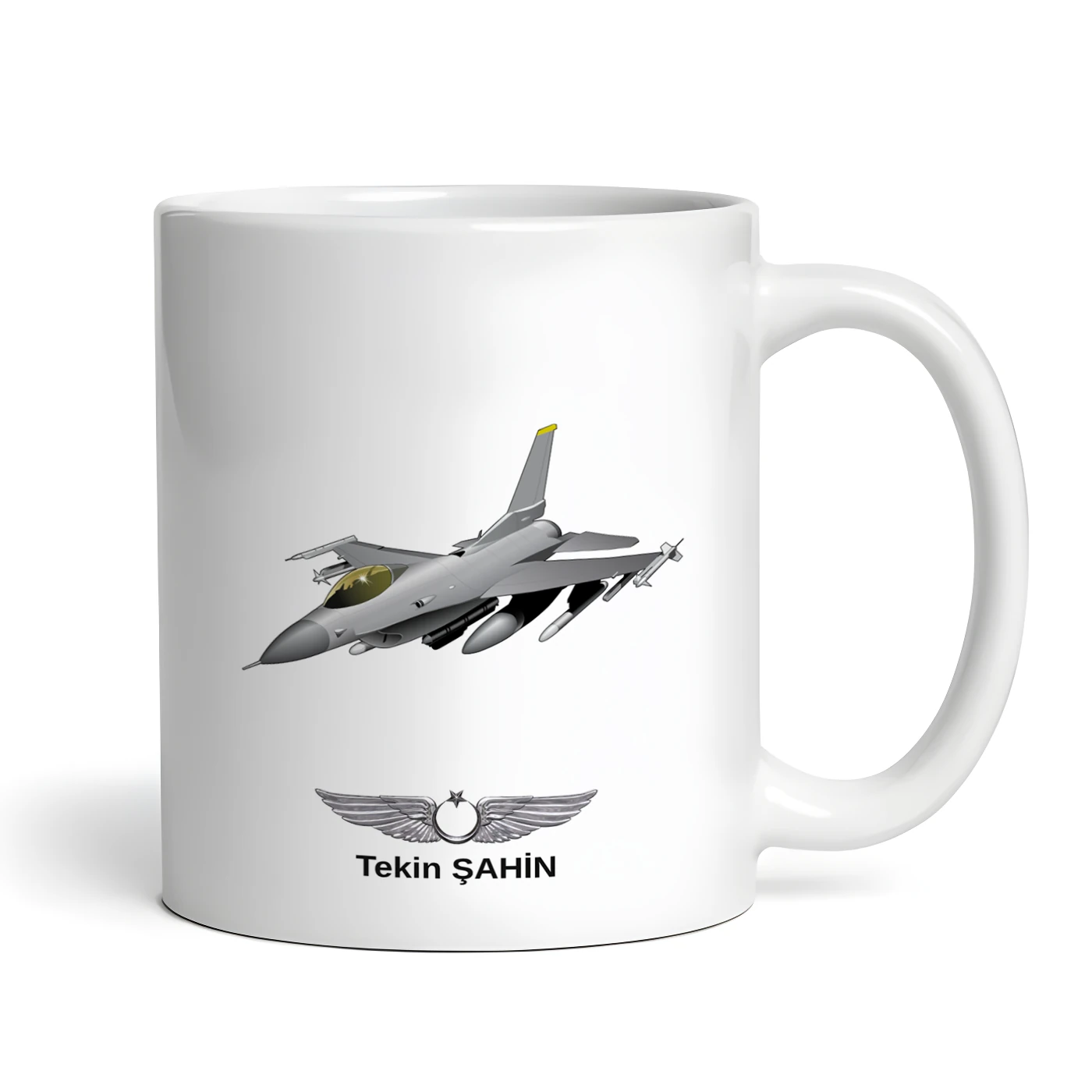 F16 Uçuş Rozetli Pilot Kupa Bardak