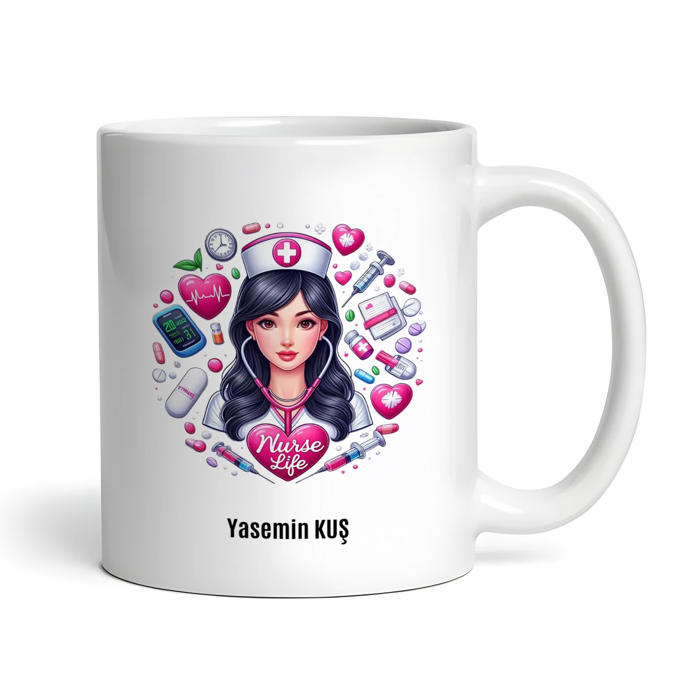 Kadın Figürlü Hemşire Kupa Bardak