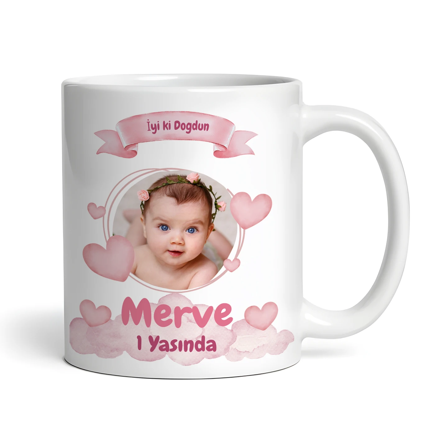 Kişiye Özel Bebek Yaşında Doğum Günü Kupa Bardak