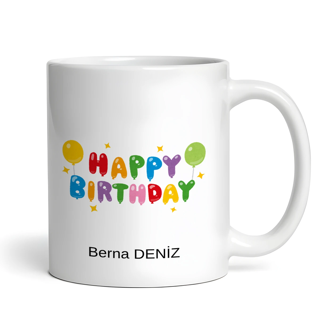 Kişiye Özel Balonlu Doğum Günü Kupa Bardak