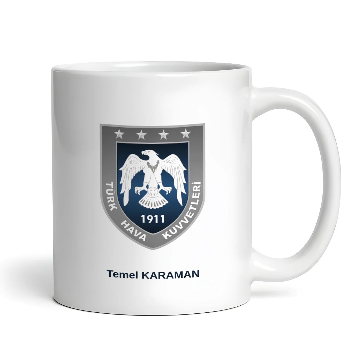 Hava Kuvvetleri Siyah Renk Logolu Kupa Bardak