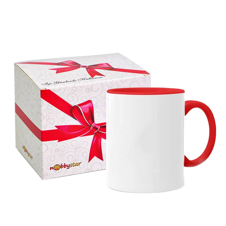 İçi Ve Kulpu Kırmızı Kupa Bardak