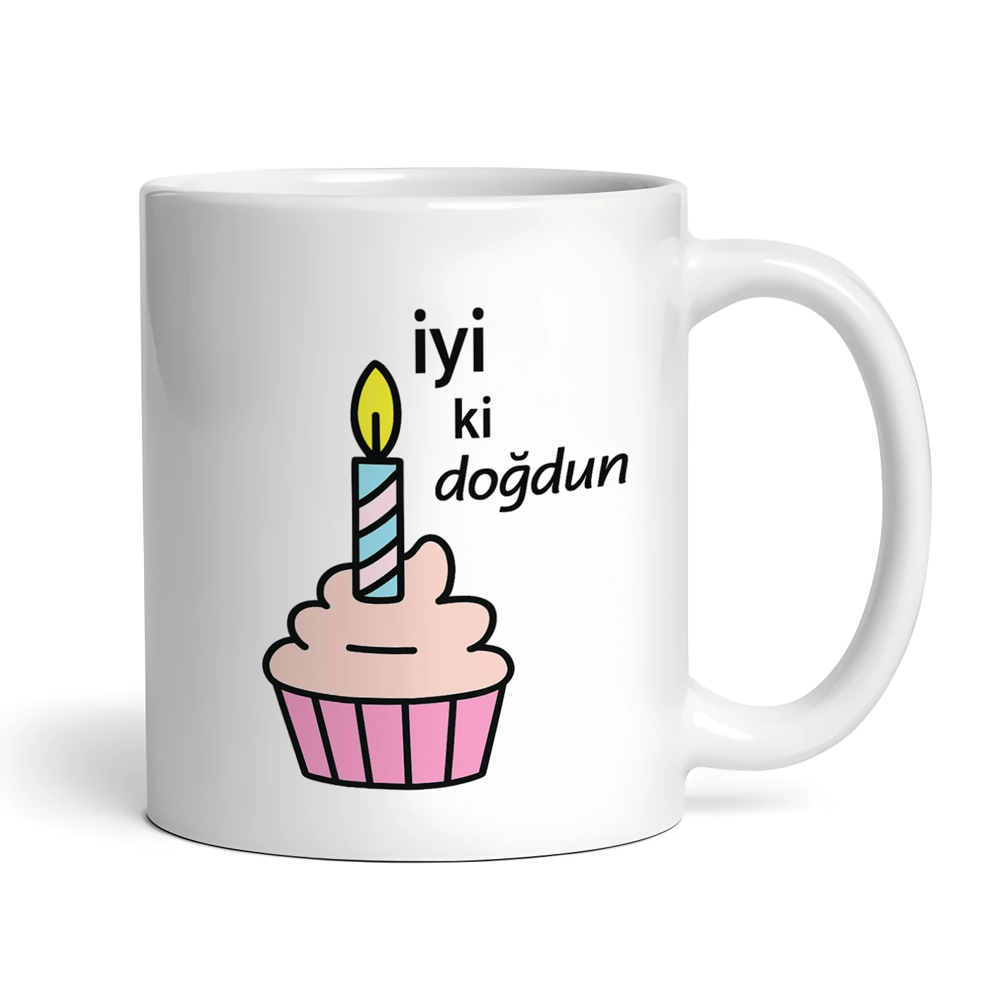 Kişiye Özel Mumlu Doğum Günü Kupa Bardak