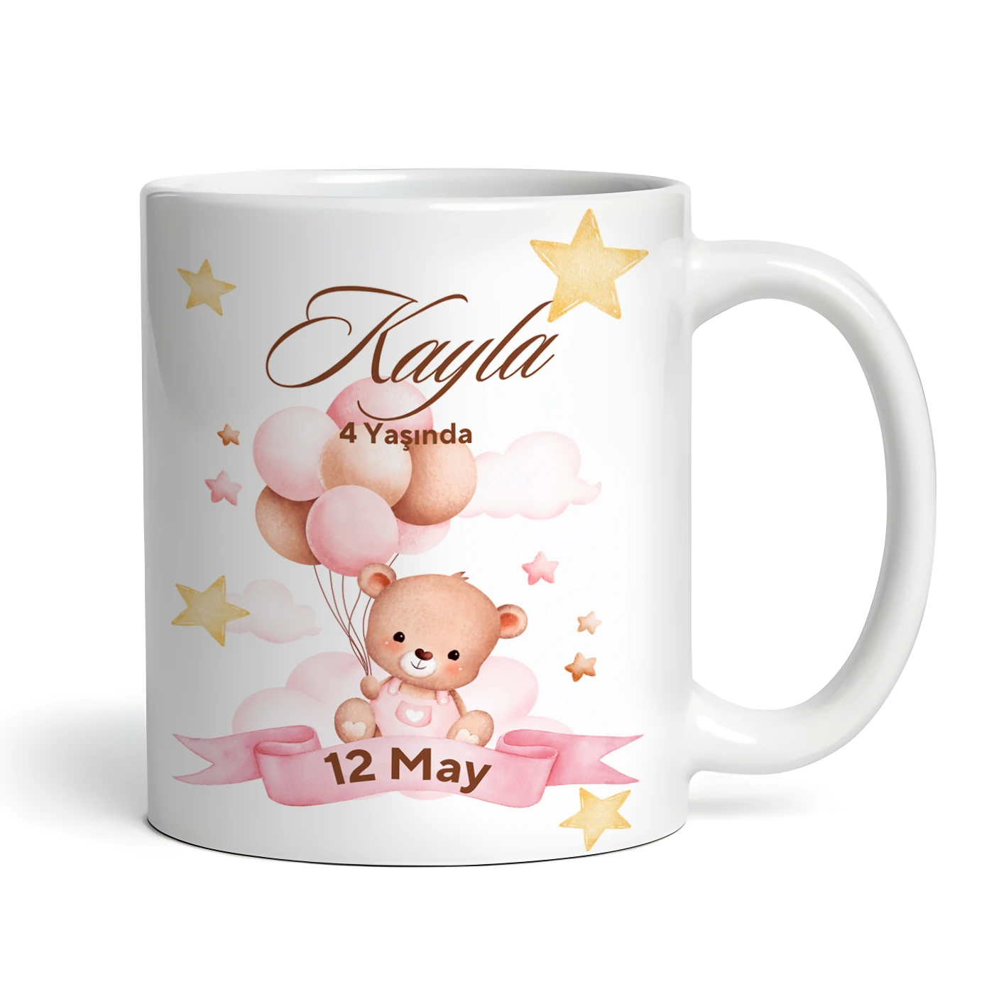 Bebeklere Özel Ayıcıklı Doğum Günü Kupa Bardak