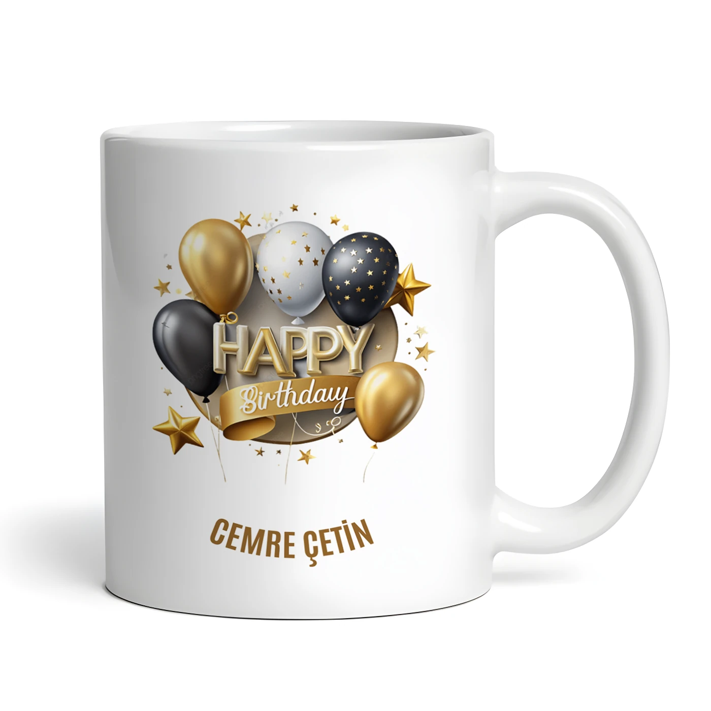 Siyah Gold Kişiye Özel Doğum Günü Kupa Bardak
