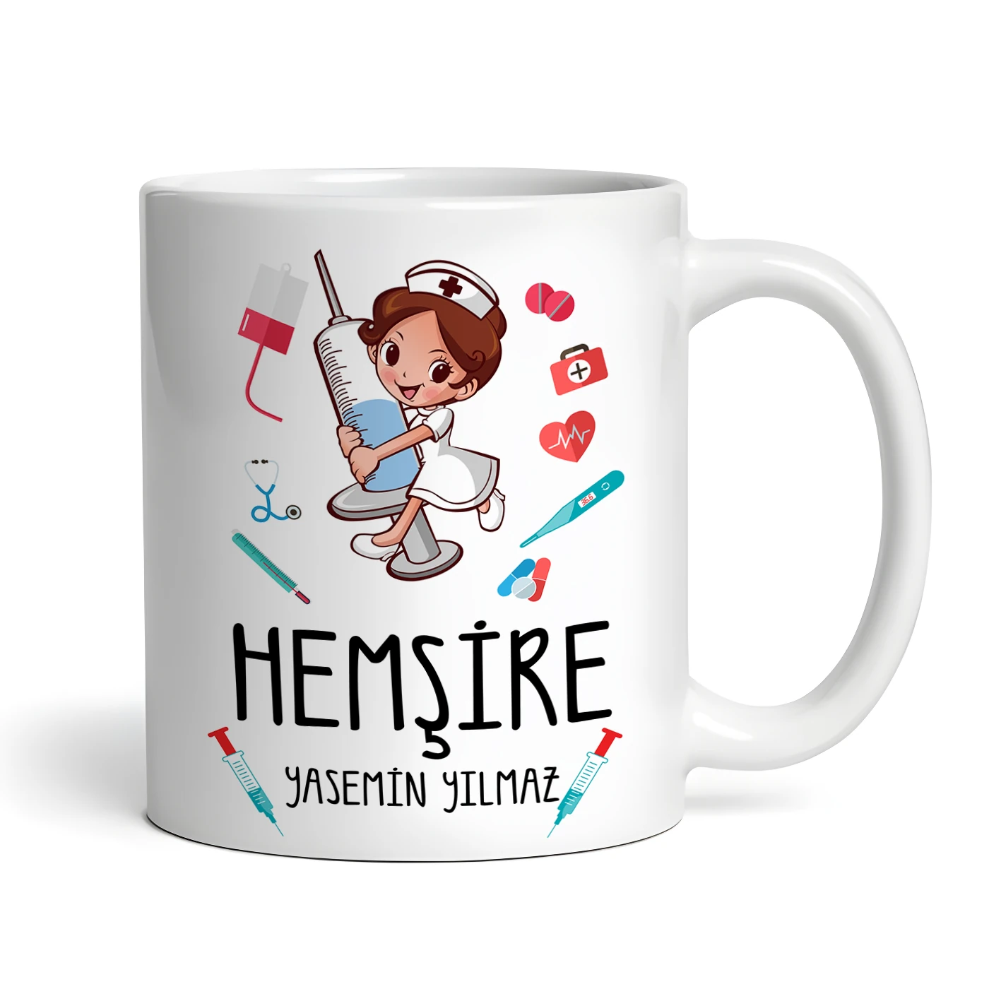 İğne Figürlü Hemşire Kupa Bardak