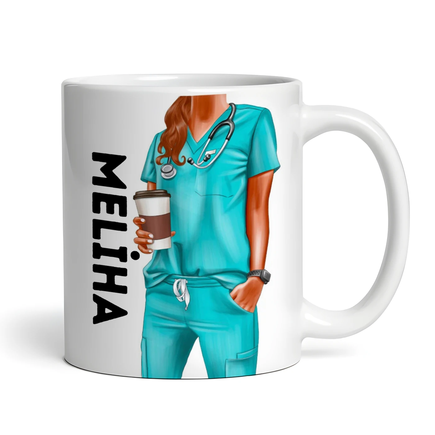 Yeşil Kıyafetli Kadın Doktor Hemşire Kıyafeti