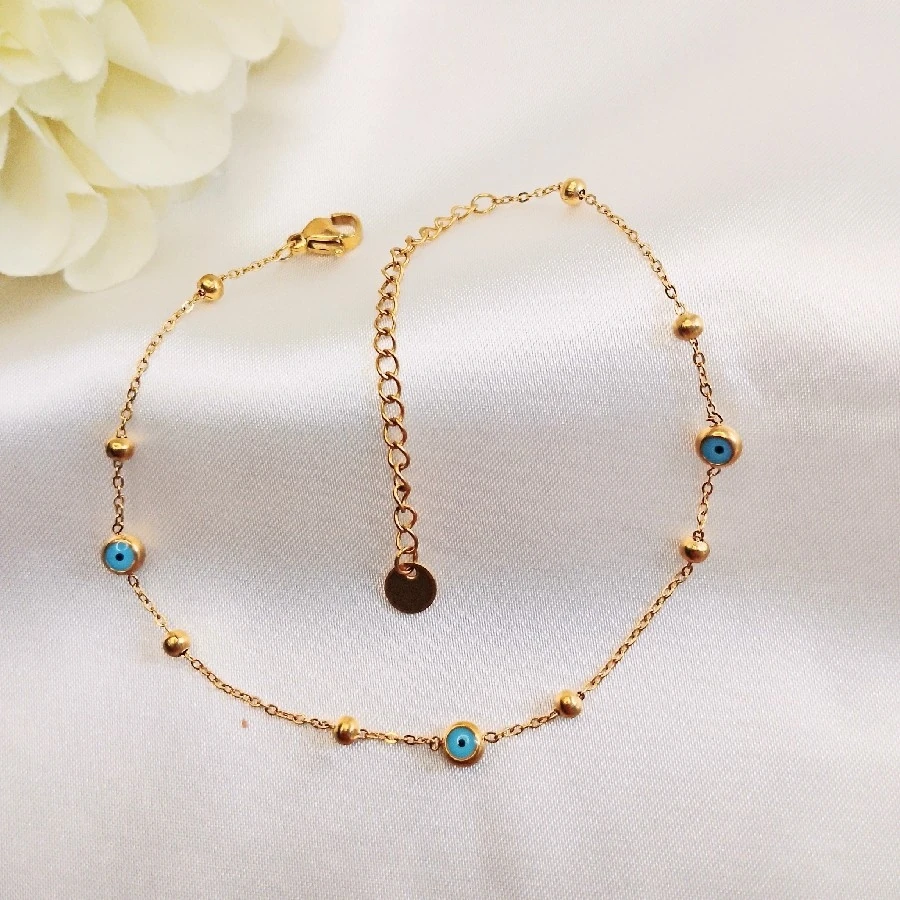 ÇELİK GOLD NAZAR BONCUKLU KARARMAZ PASLANMAZ HALHAL