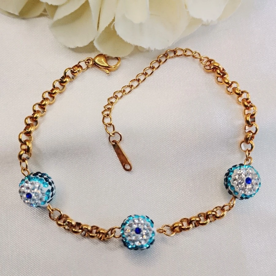 ÇELİK GOLD ZİRKON TAŞLI ŞIK BİLEKLİK