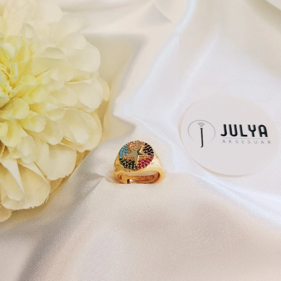 GOLD AYARLANABİLİR REKLİ YIlDIZLI YÜZÜK