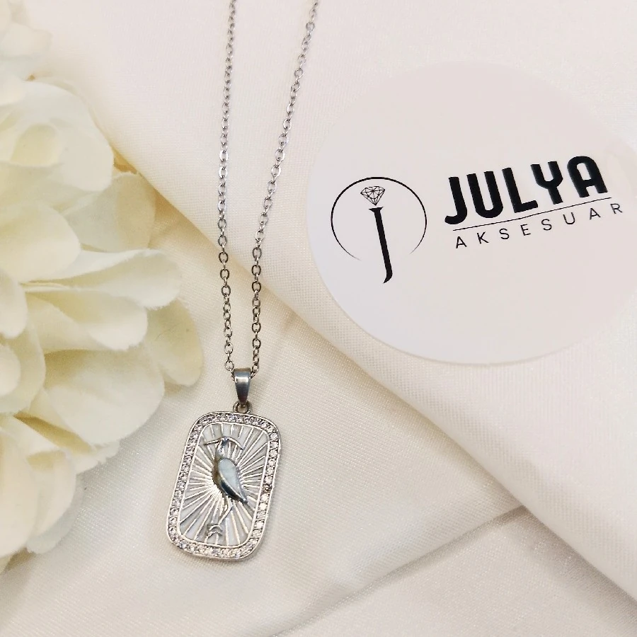 ÇELİK GÜMÜŞ RENGİ KARARMAZ PAZLANMAZ 45+5 CM TAROT KOLYE