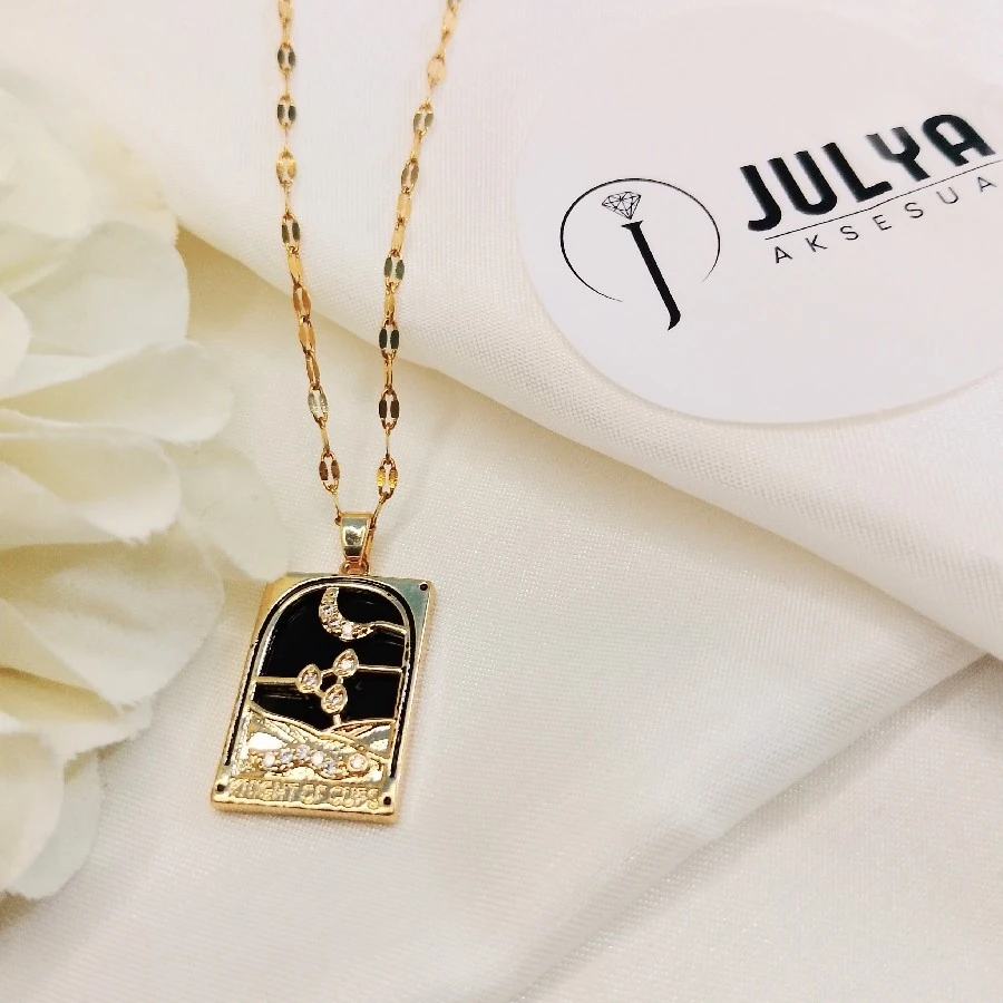 ÇELİK GOLD KARARMAZ PAZLANMAZ 45+5 CM  TAROT KOLYE