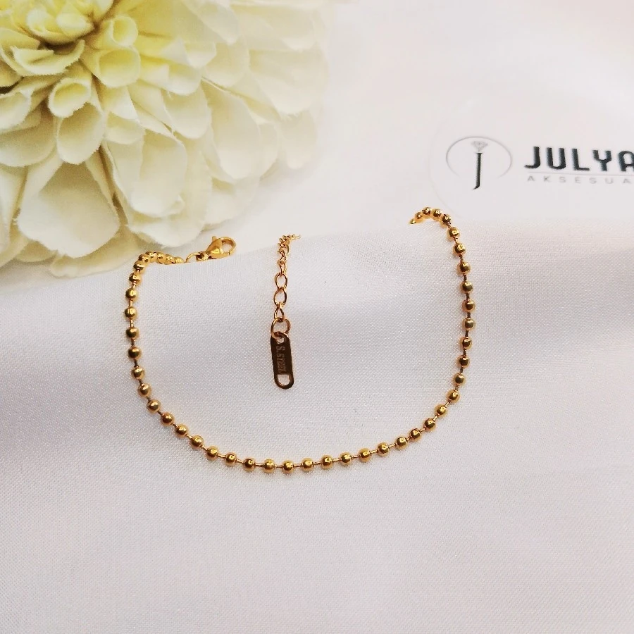 ÇELİK GOLD KARARMAZ PASLANMAZ ZARİF TOP BİLEKLİK